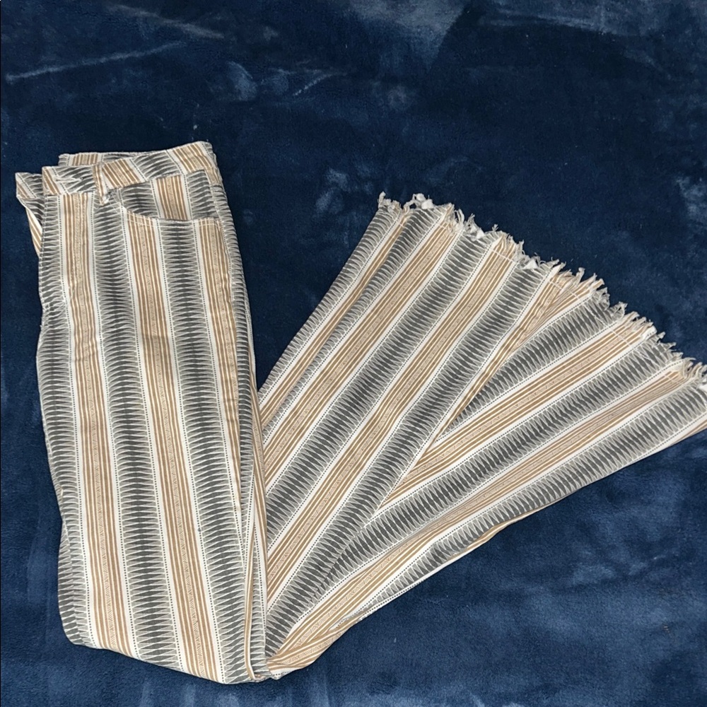 Striped bell bottom jeans